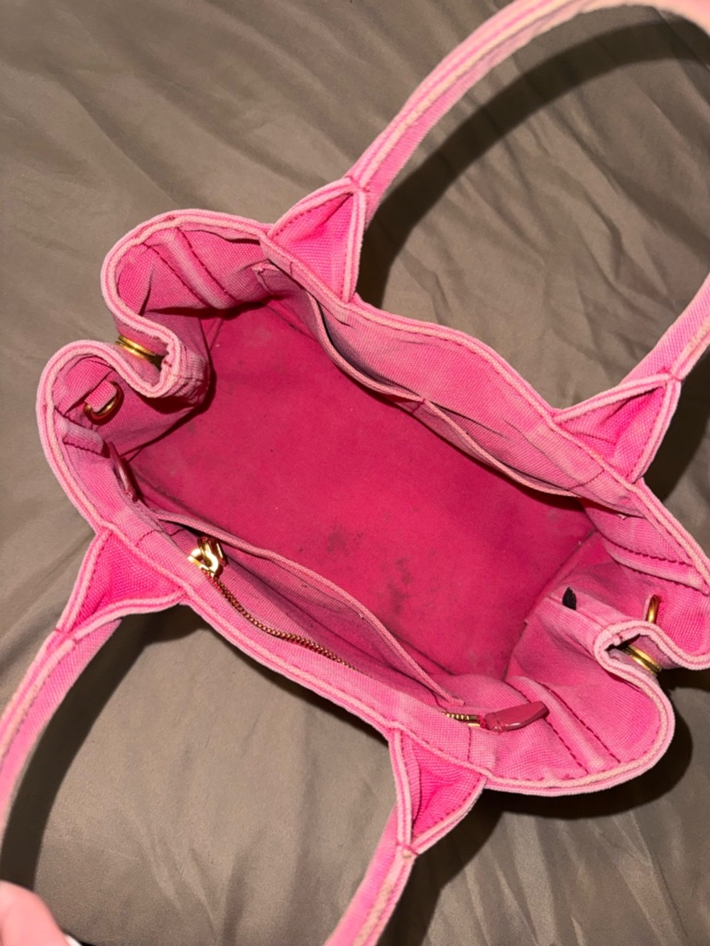 Prada Pink Canvas Tote with Logo Print - Picture 7 of 7